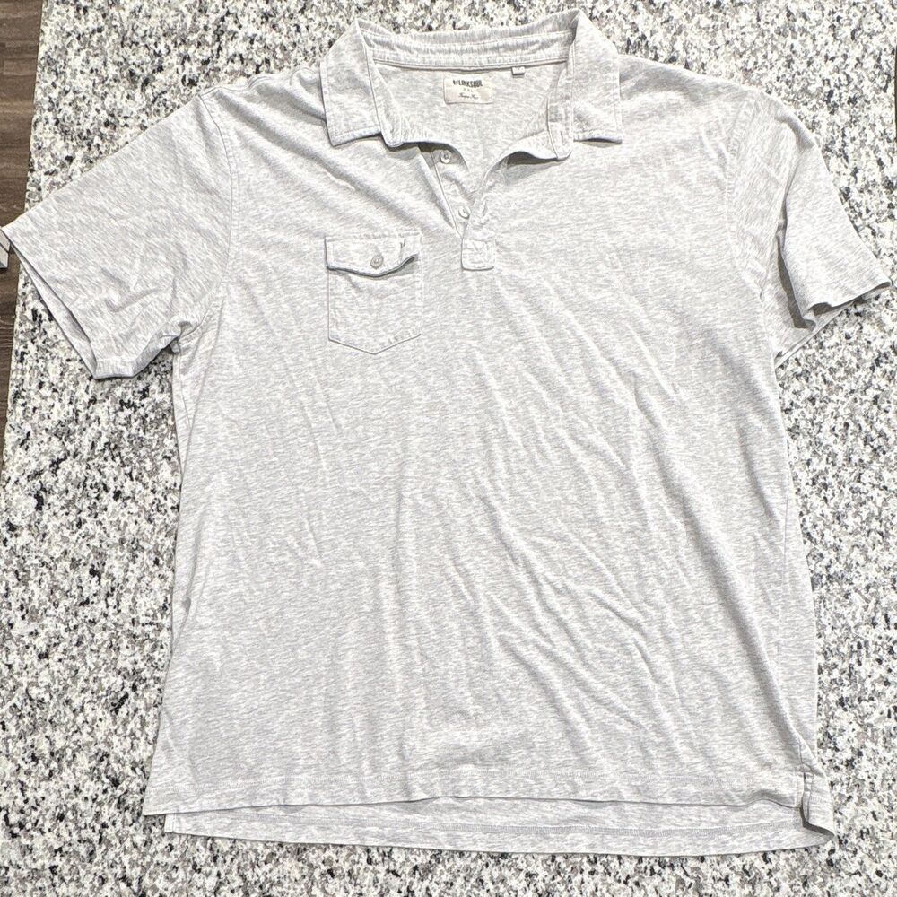 Linksoul Tempus Fugit Golf Polo Shirt Mens XXL Grey Heather Cotton small stain